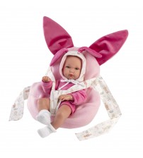 Lelle zīdainis Bimba meitene ar sedziņu un mānekli (vinila ķermenis) 35 cm Spānija LL63506